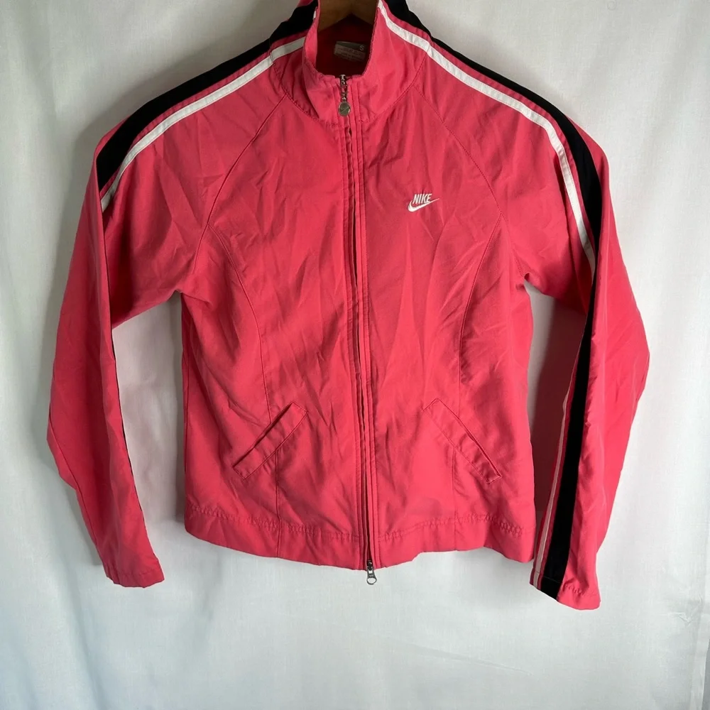 Vintage 90s NIKE Women’s Full Zip Wind Breaker Jacket Pink Sz S L8